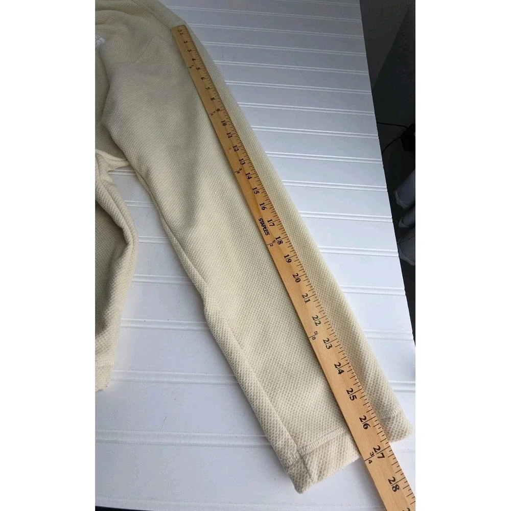 The North Face Men's 1/4 Zip Waffle Fleece Logo PULLOVER CREAM SOFT SIZE 2XL